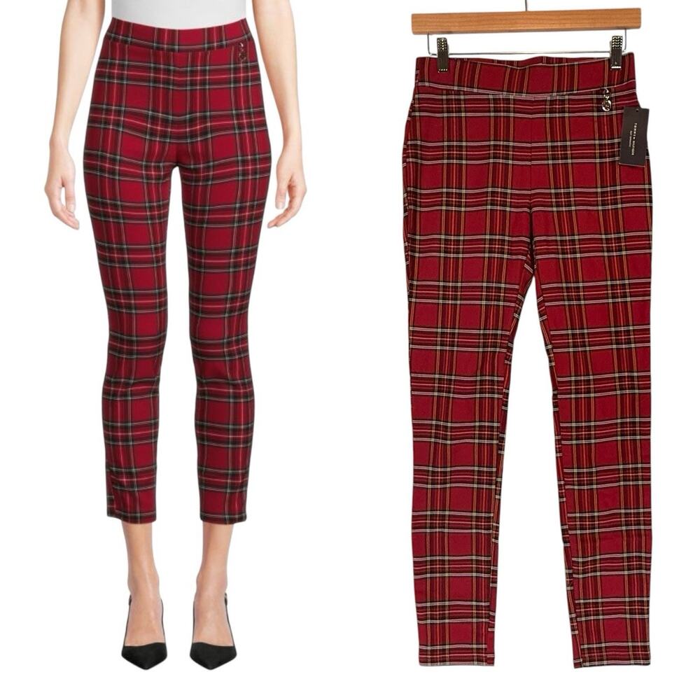 Tommy Hilfiger Red Plaid Cropped Pants